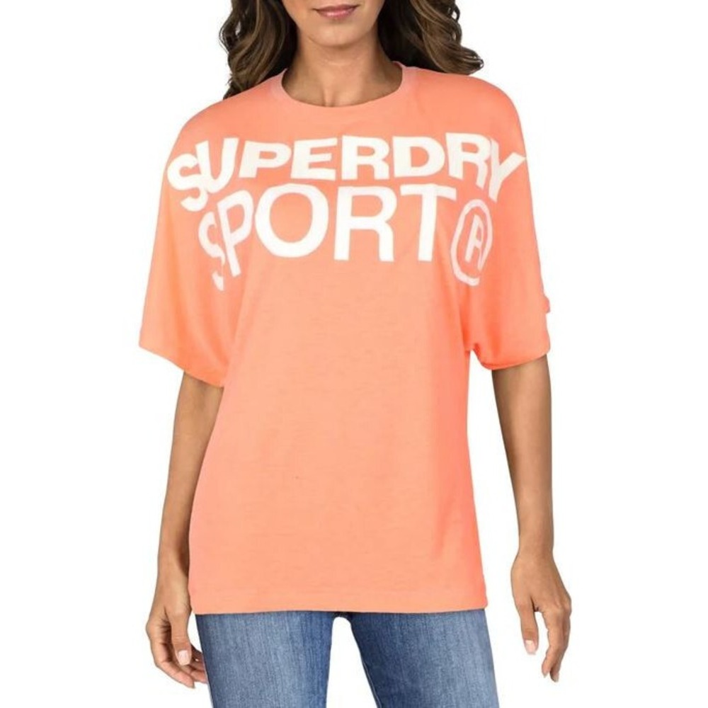 SUPERDRY SPORT women tee t-shirt loose GS3105AT cotton pink sz US 4 $49.50